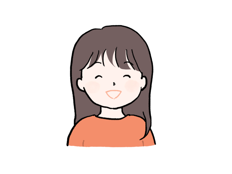 嬉しそうに笑う女性のイラスト/さしえやフリー素材