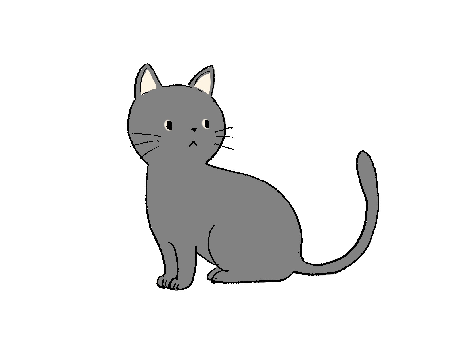 さしえやフリー素材/すわって遠くを見る猫
