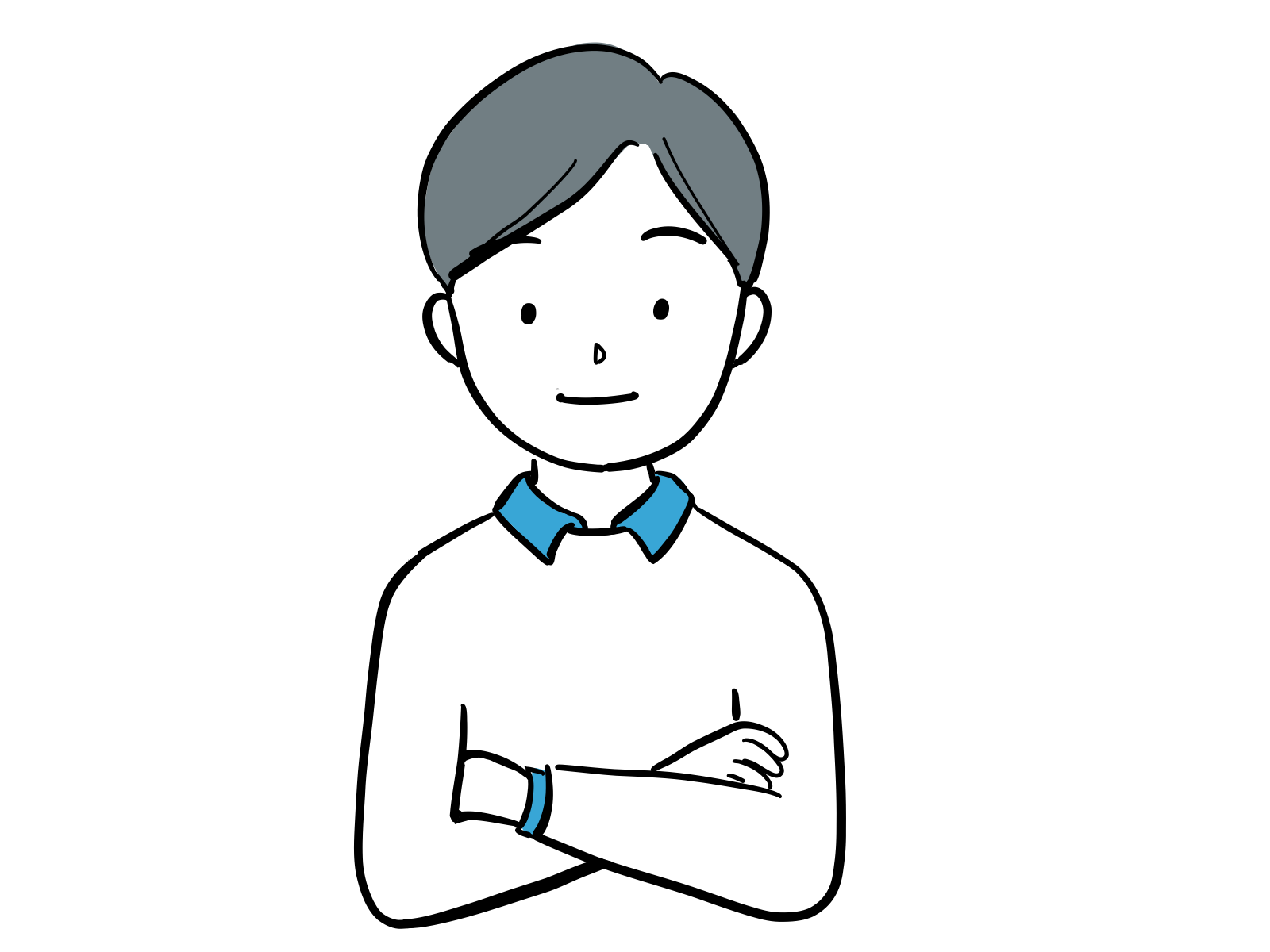 さしえやフリー素材/腕を組む男性のイラスト