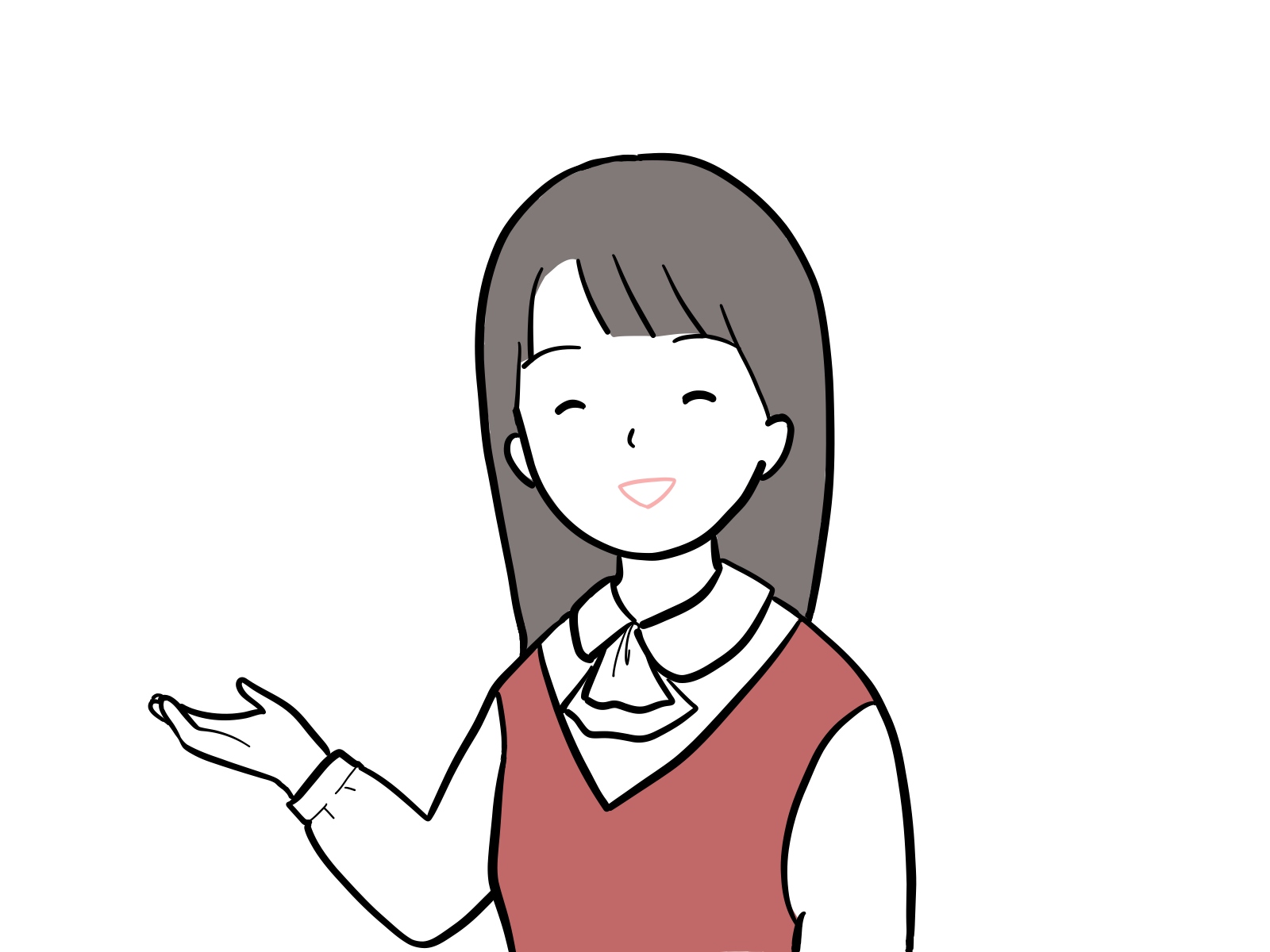 さしえやフリー素材/案内をする女性