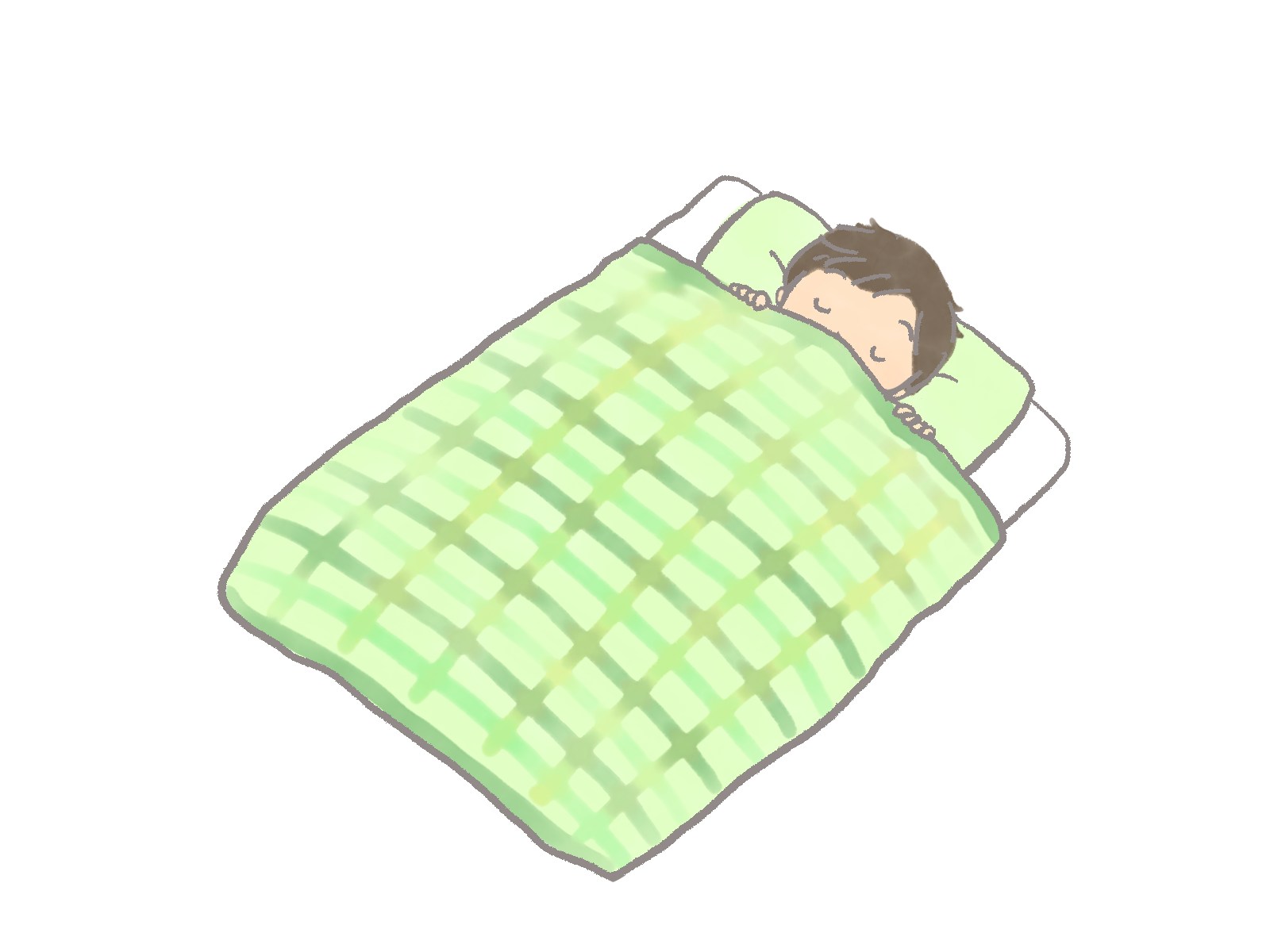 眠る子ども（男の子）のイラスト