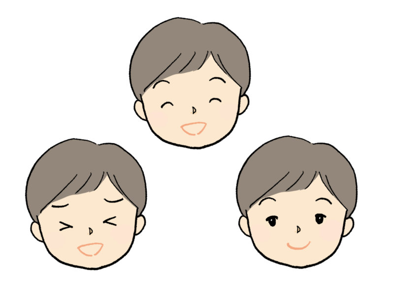 子ども（男の子）の表情のイラスト