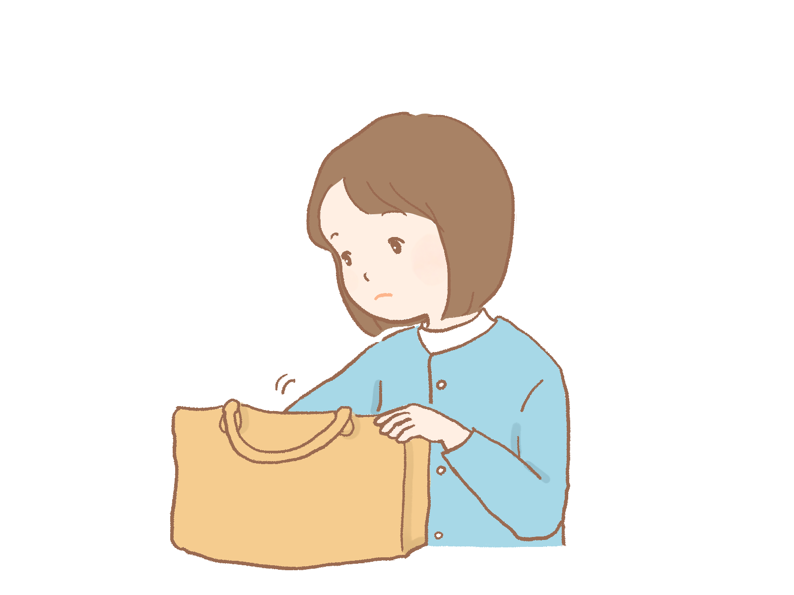 探し物をする女性のイラスト