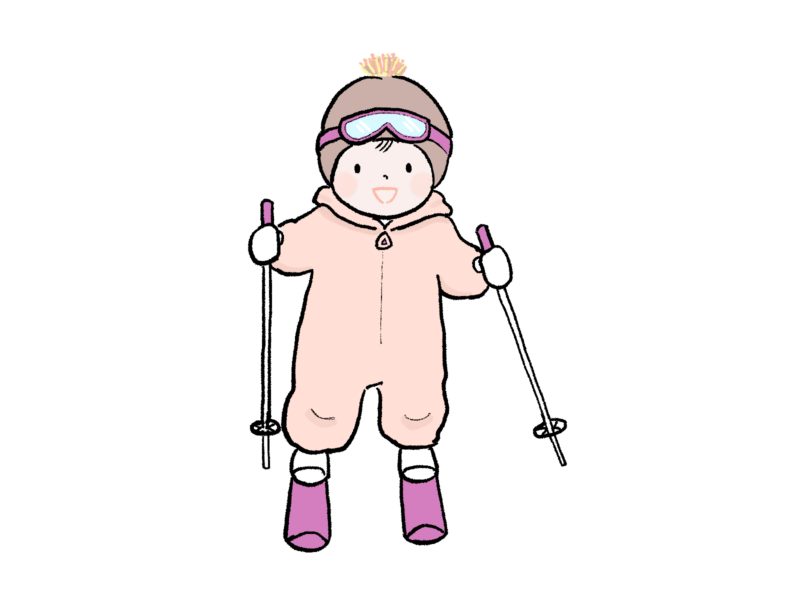 さしえや｜スキーをする子どものイラスト