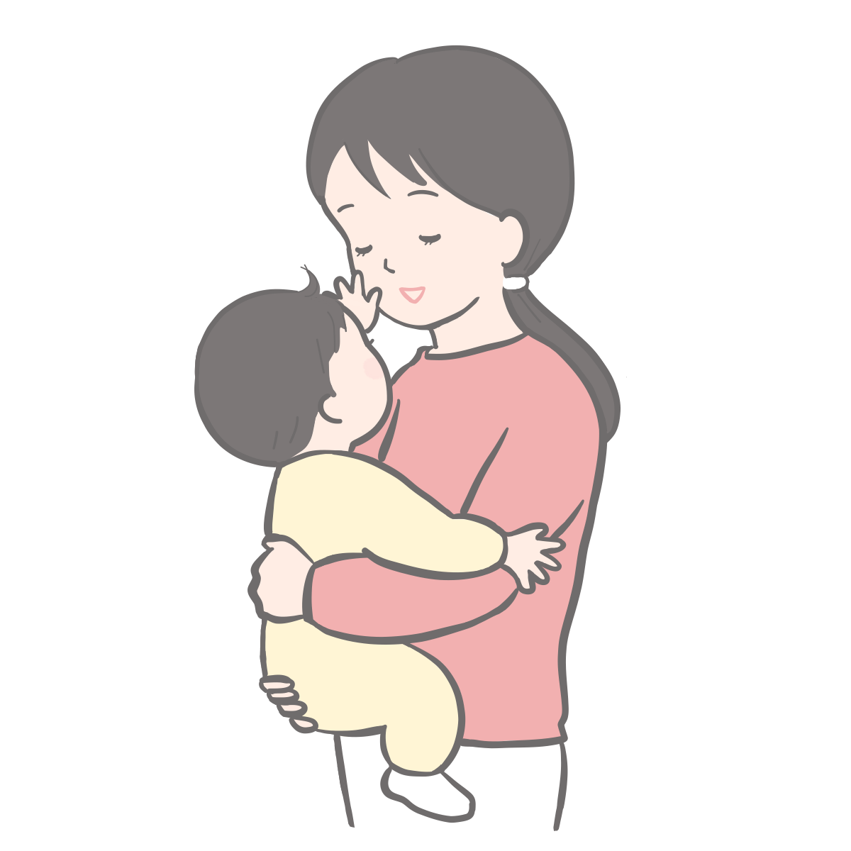 赤ちゃんを抱っこするお母さんのイラスト/さしえやフリー素材