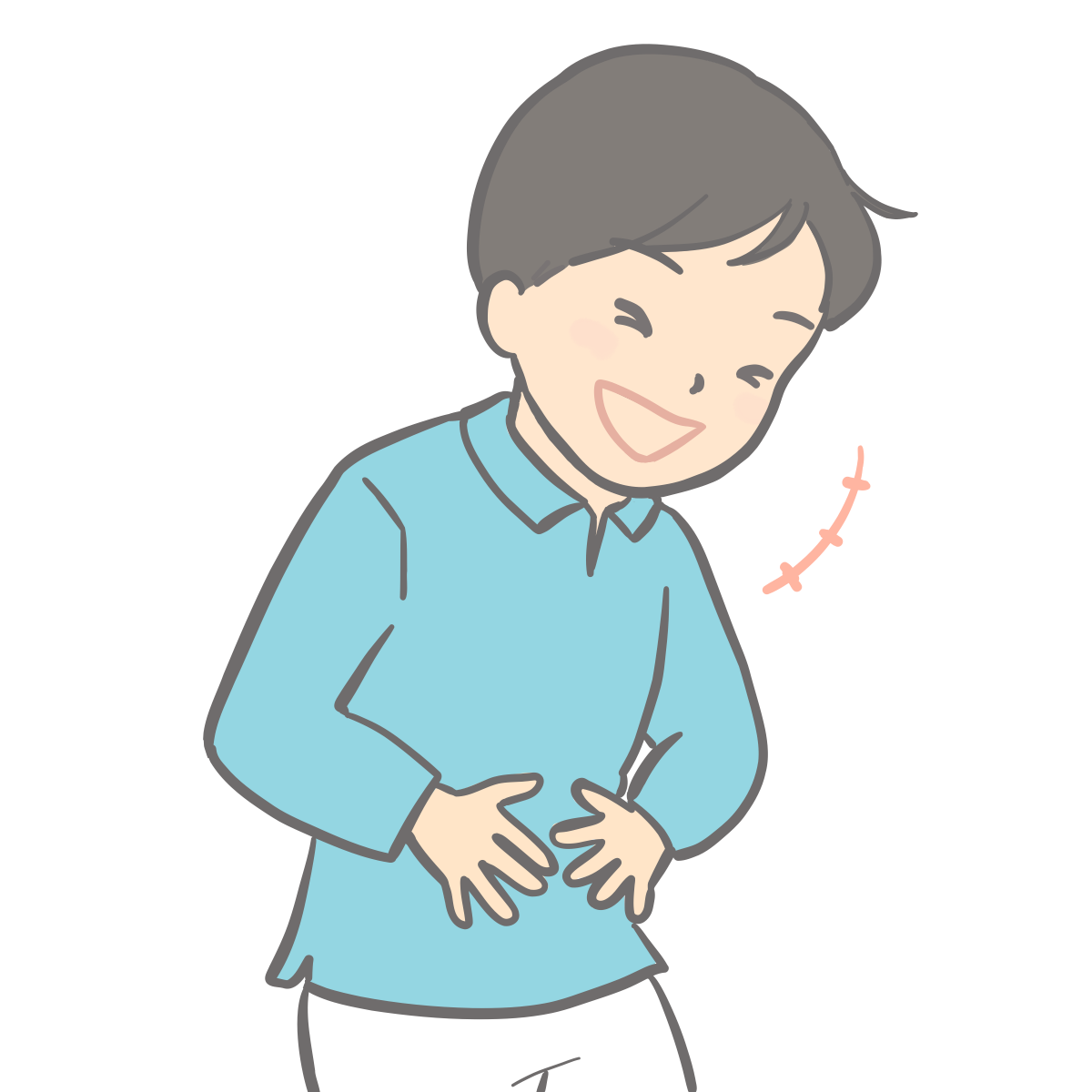 お腹を抱えて笑う人のイラスト｜さしえやフリー素材