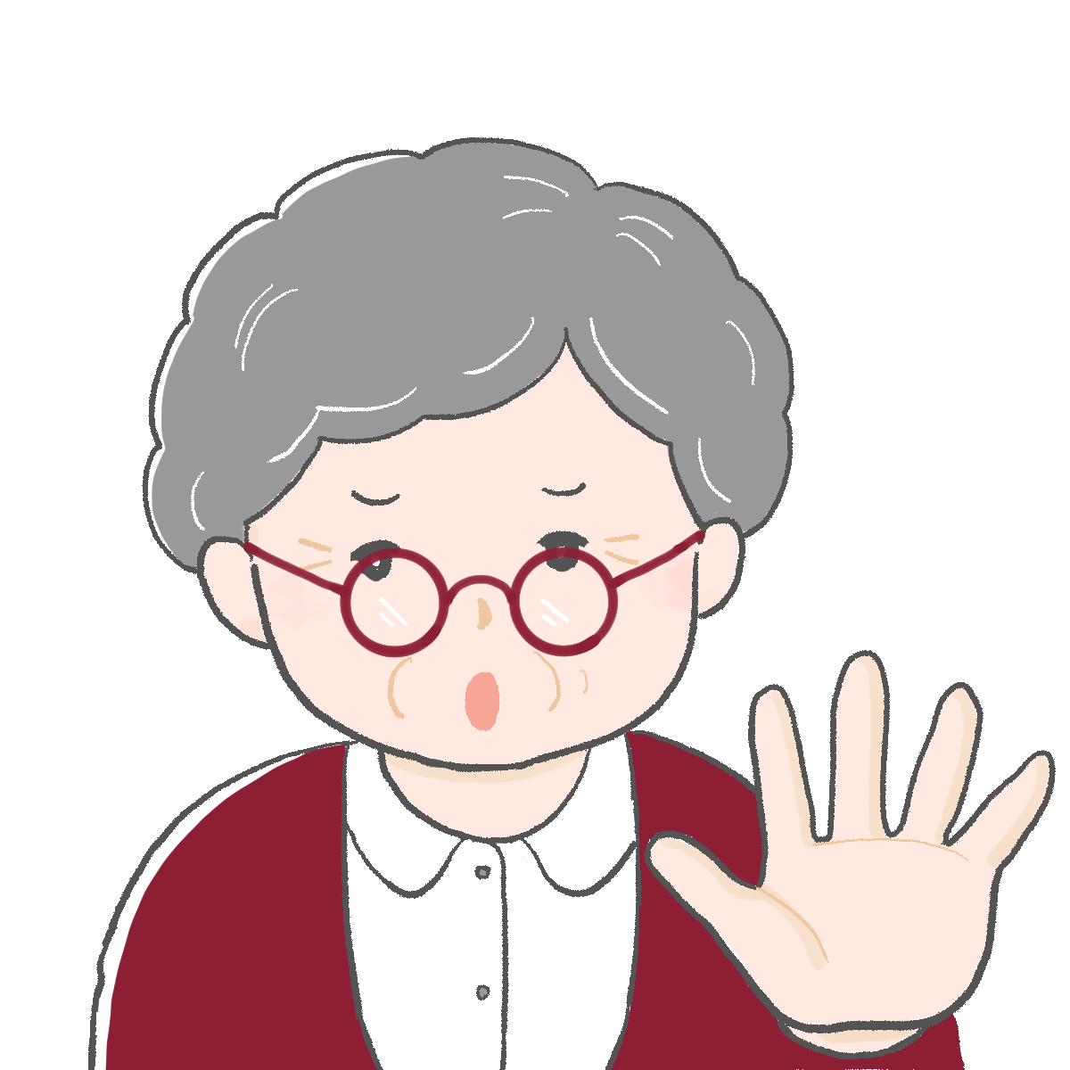 「ダメよ」と言っているおばあさんのイラスト｜さしえやフリー素材