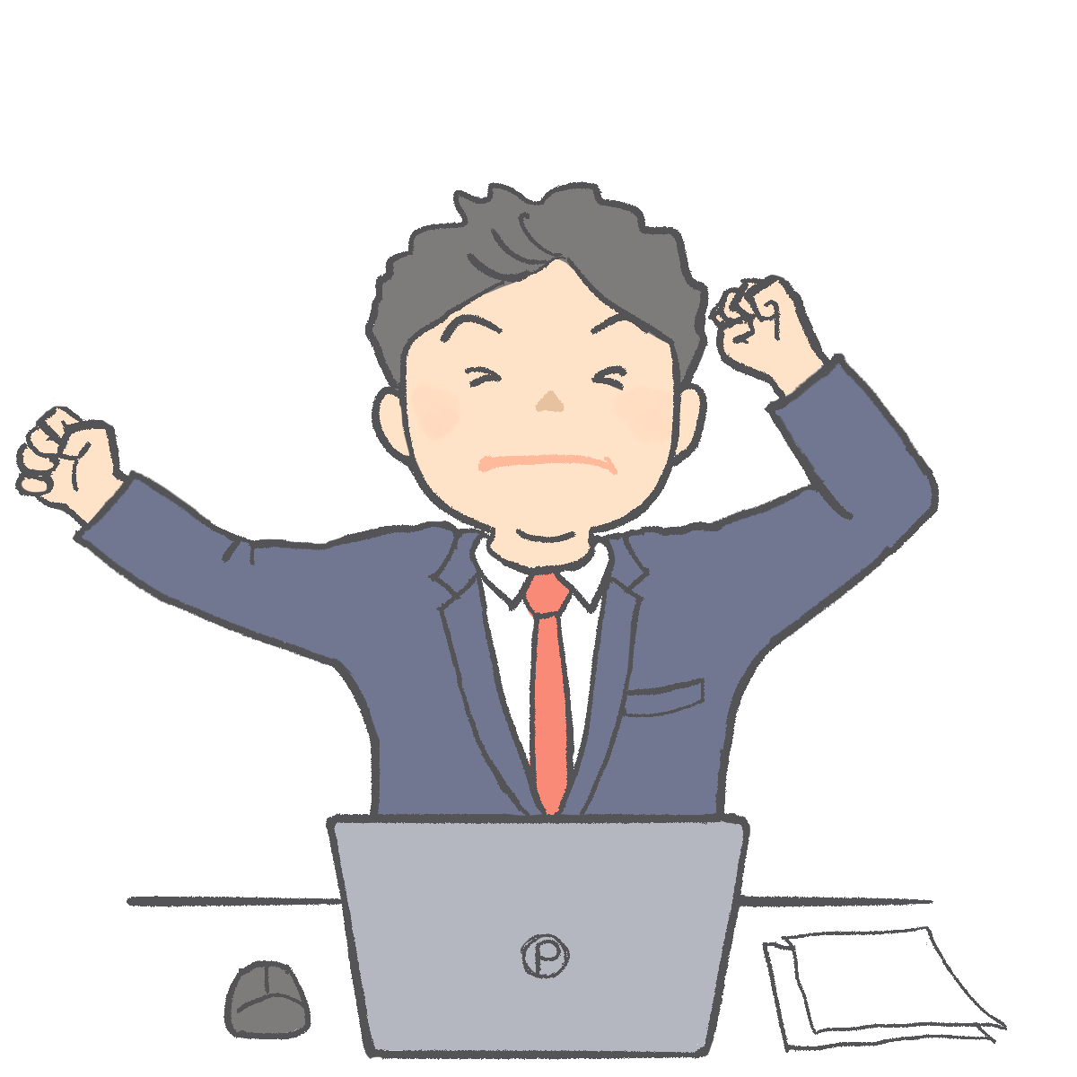 伸びをする人のイラスト｜さしえやフリー素材