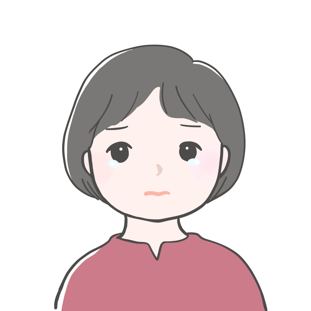 涙ぐむ人のイラスト｜さしえやフリー素材