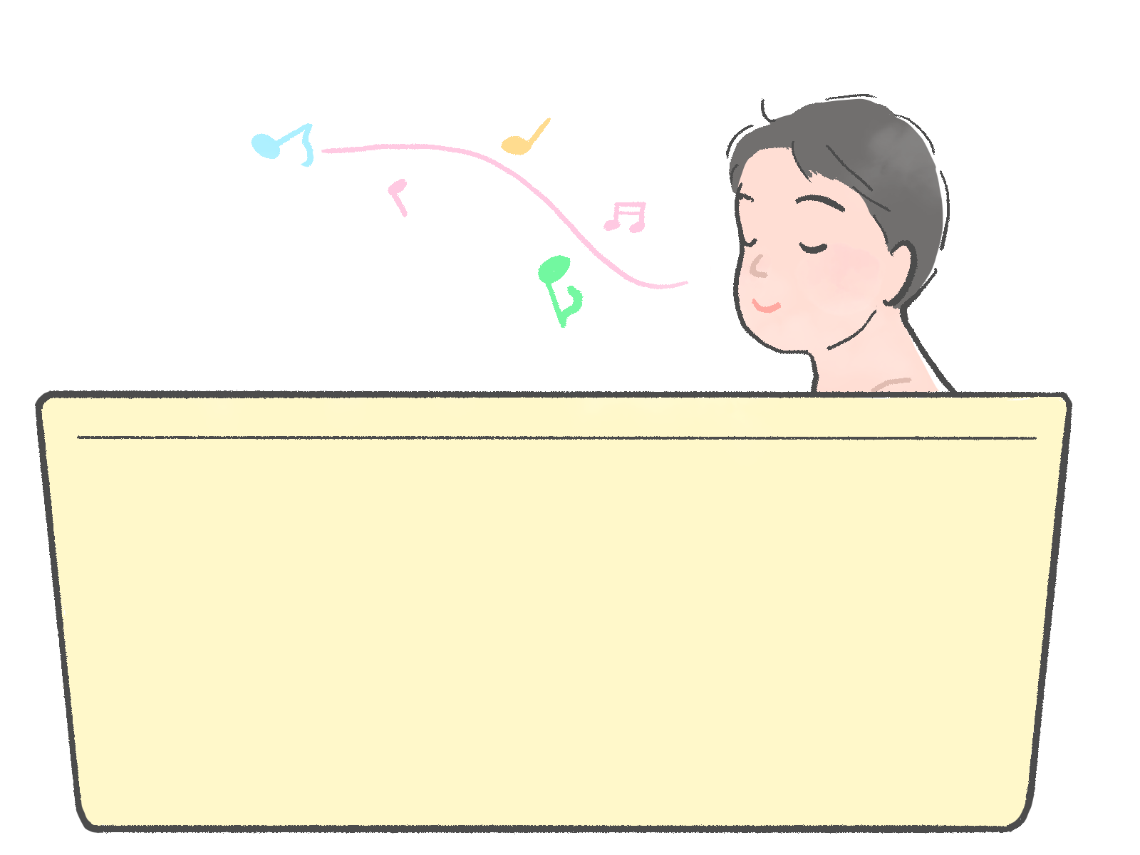 お風呂でくつろぐ人のイラスト｜さしえやフリー素材