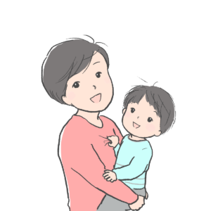 空を見上げる子どもとお母さんのイラスト｜さしえやフリー素材