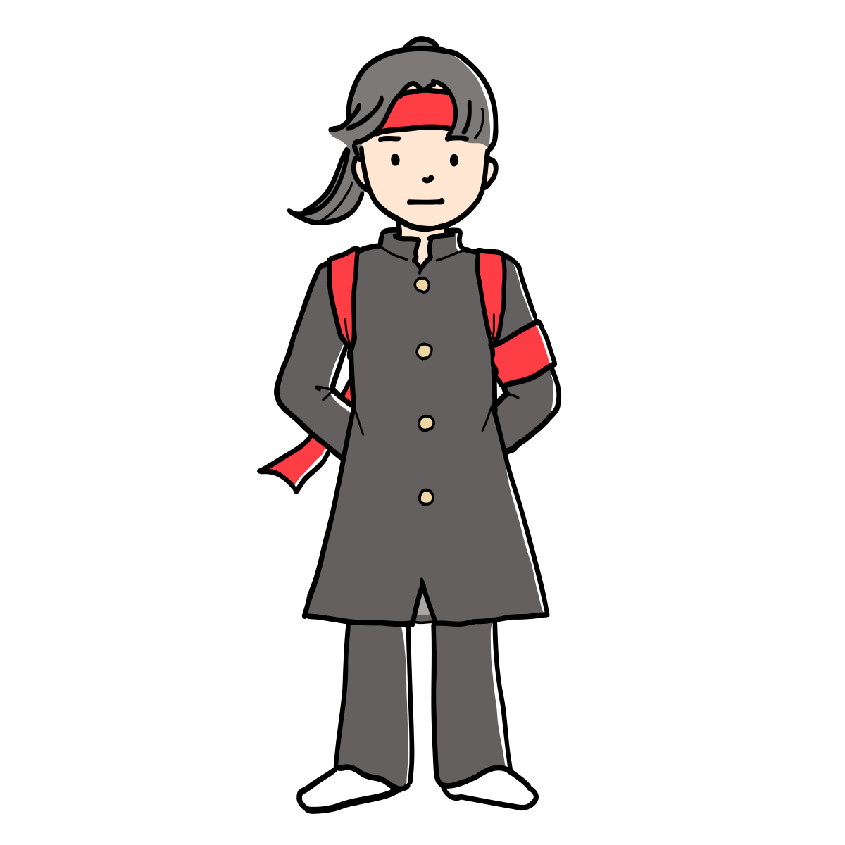 応援団（女性）のイラスト｜さしえや