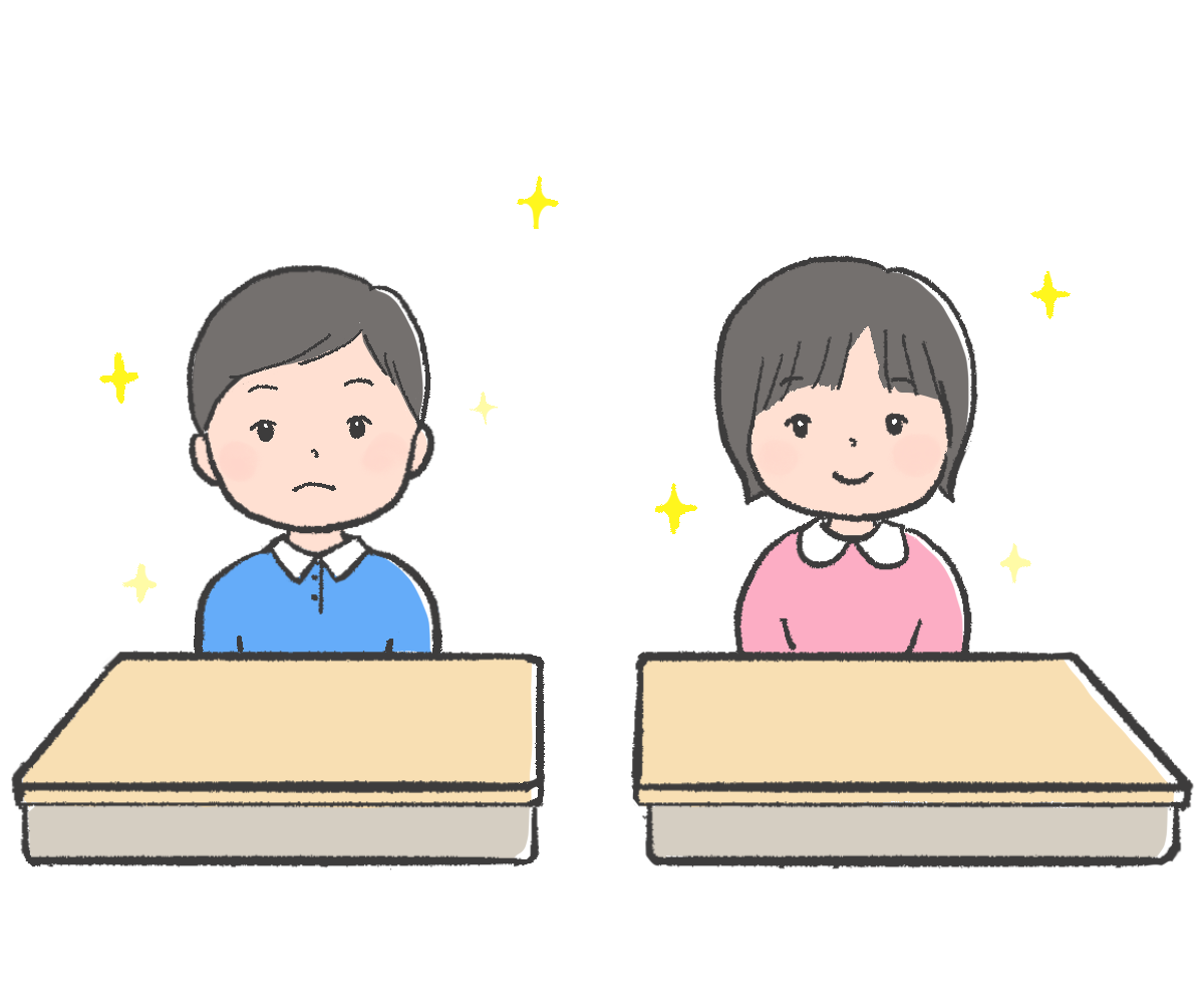 新一年生のイラスト（席にすわる）｜さしえやフリー素材