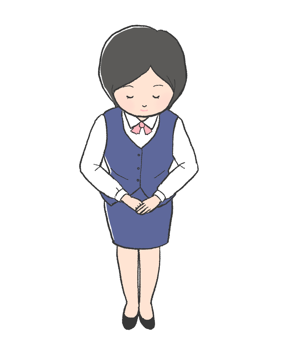 お辞儀をする人（女性）のイラスト｜さしえやフリー素材