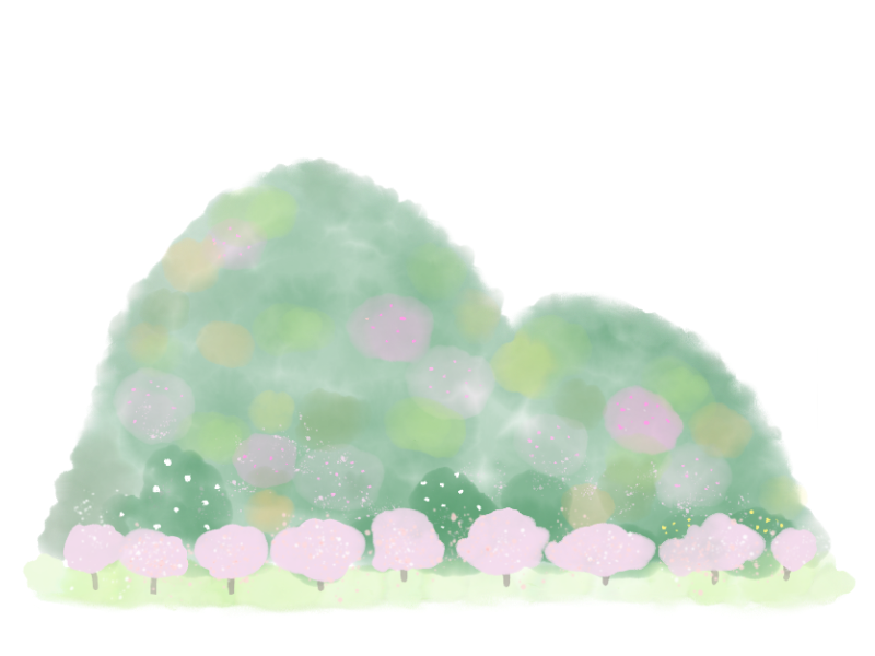 春の山のイラスト｜さしえやフリー素材