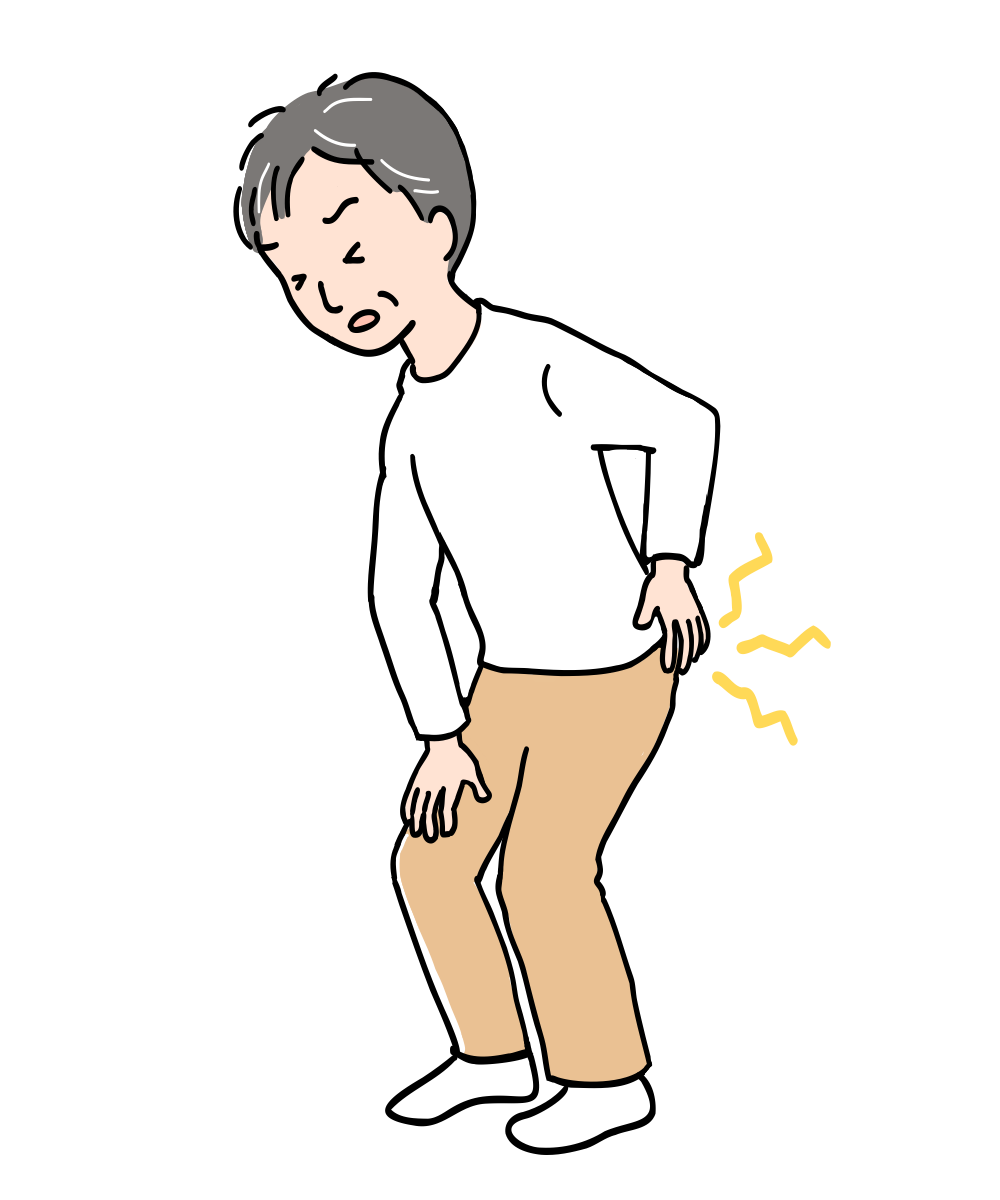 腰痛の人（男性）のイラスト｜さしえやフリー素材
