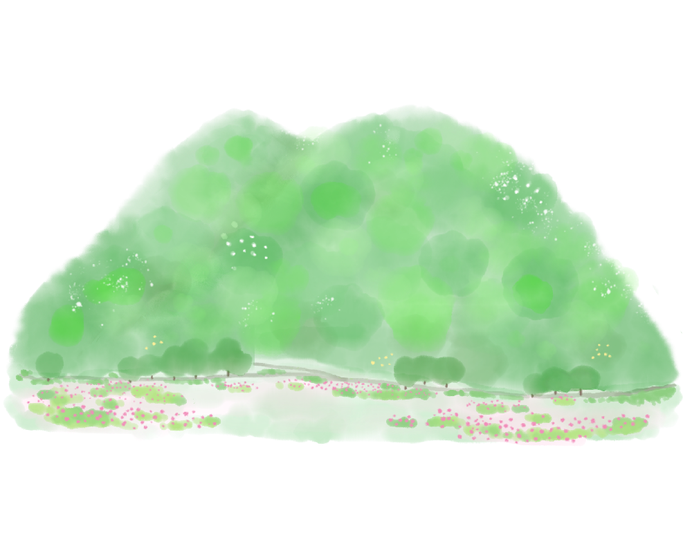 新緑の山のイラスト｜さしえやフリー素材
