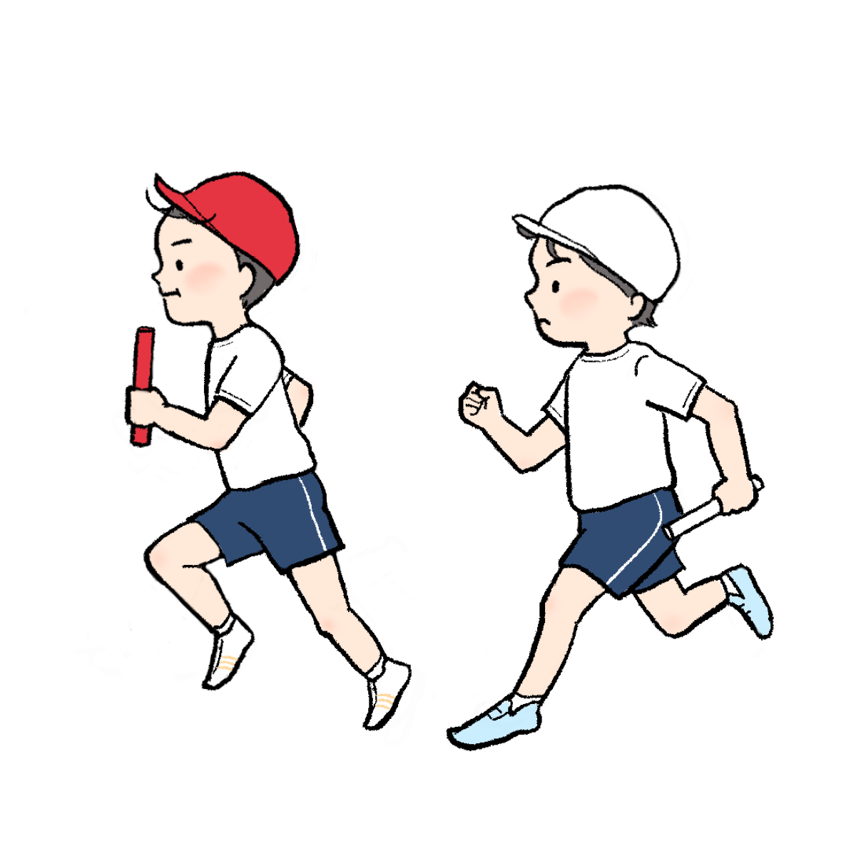 運動会のイラスト（リレー）｜さしえや