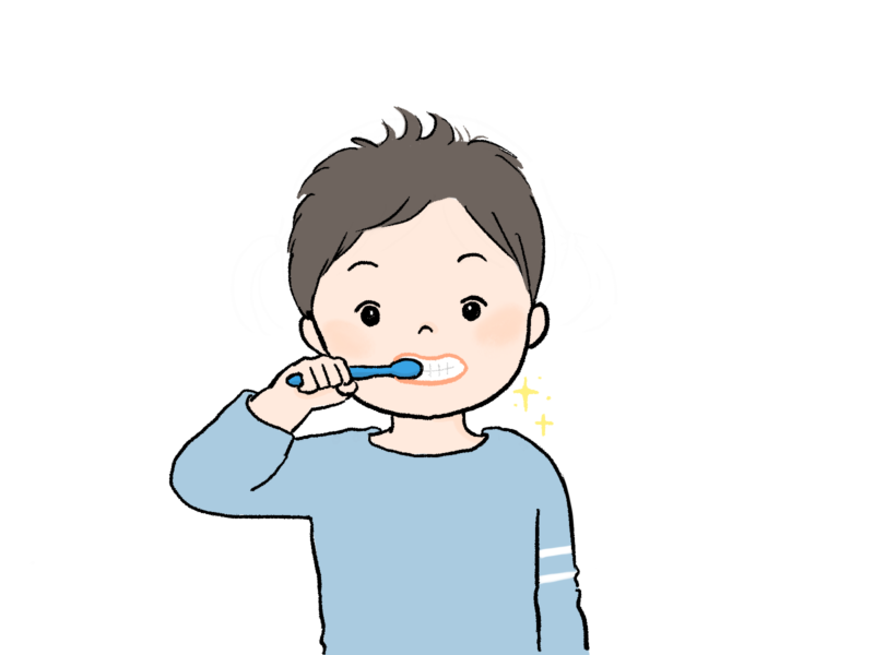歯を磨く男の子のイラスト|さしえや