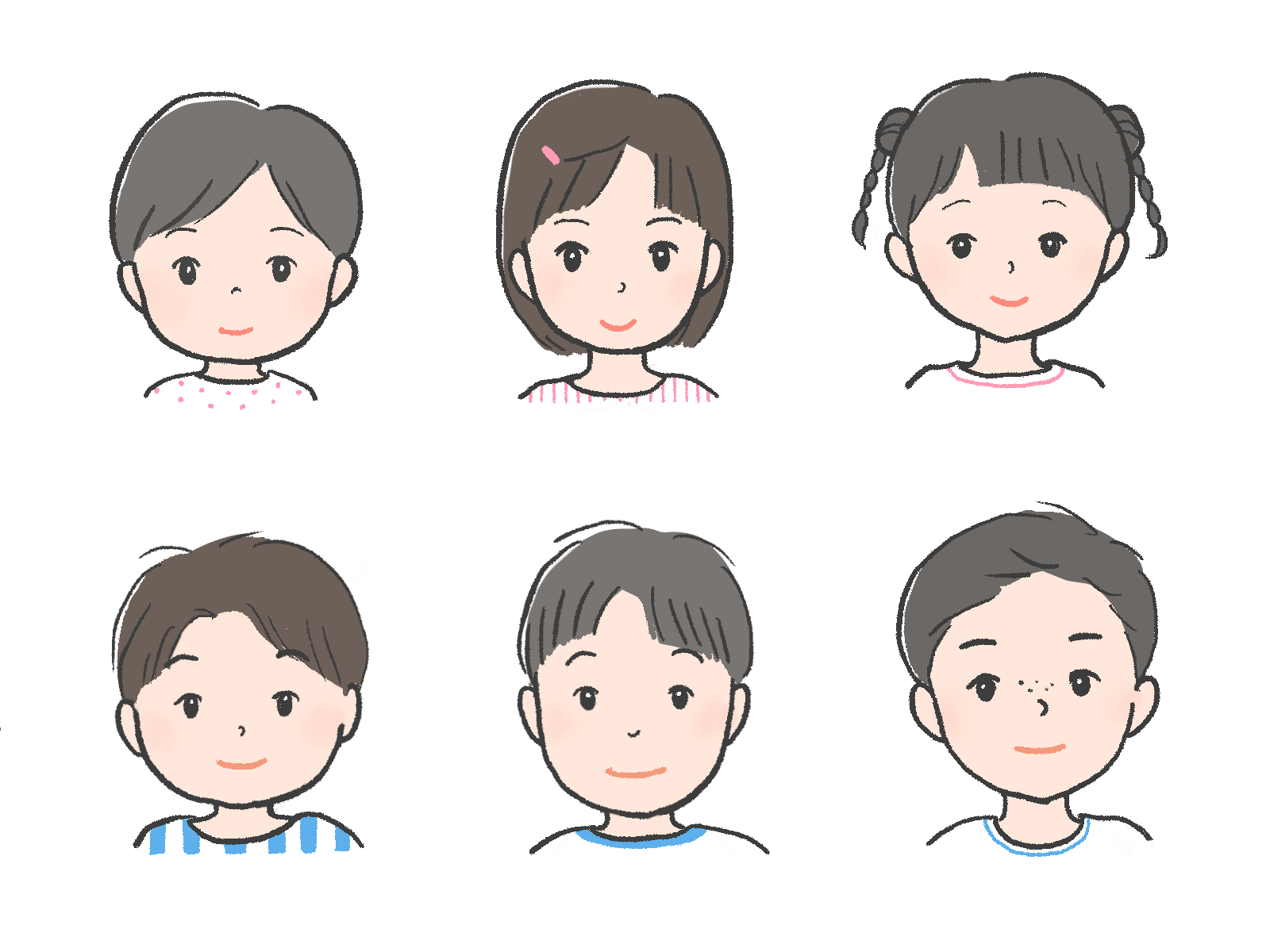 色々な子どもの顔のイラスト｜さしえやフリー素材