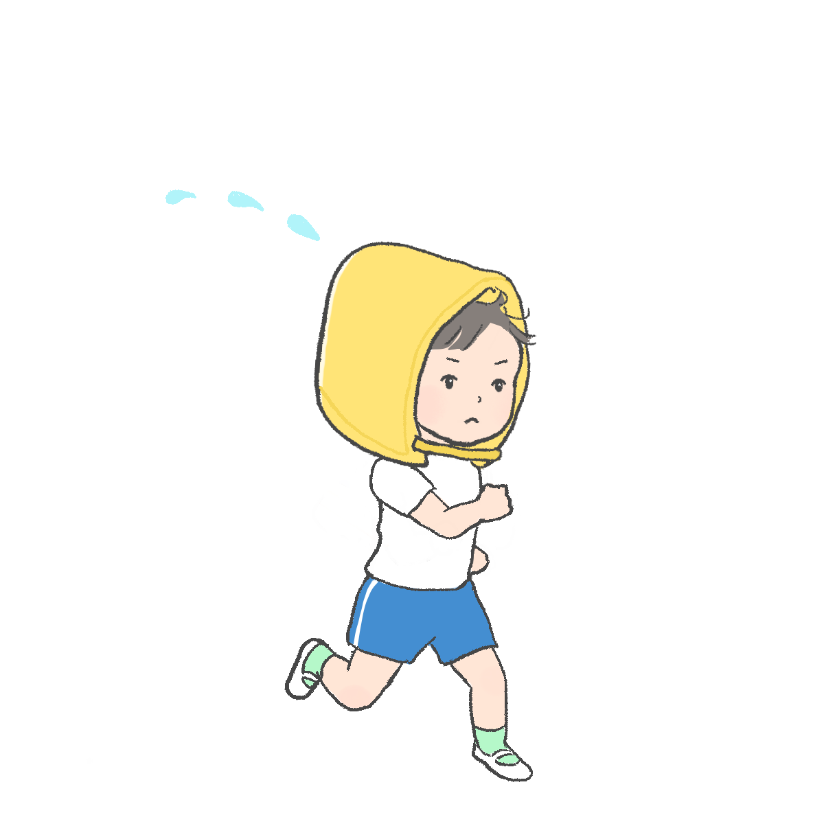 避難訓練のイラスト（かけない）｜おかしもち｜さしえやフリー素材