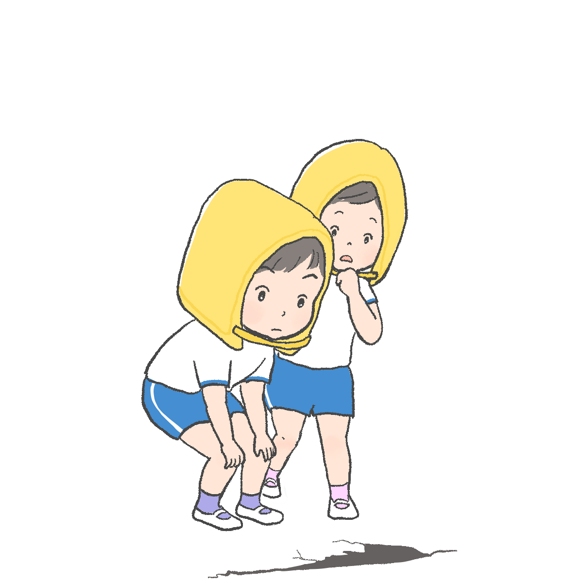 避難訓練のイラスト（ちかづかない）｜さしえやフリー素材