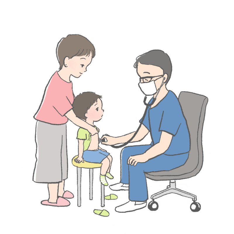 診察を受ける子どものイラスト｜さしえや