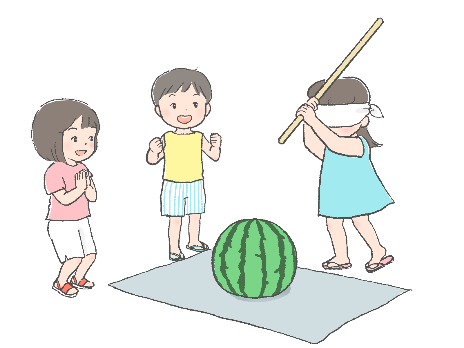 スイカ割りのイラスト｜さしえや