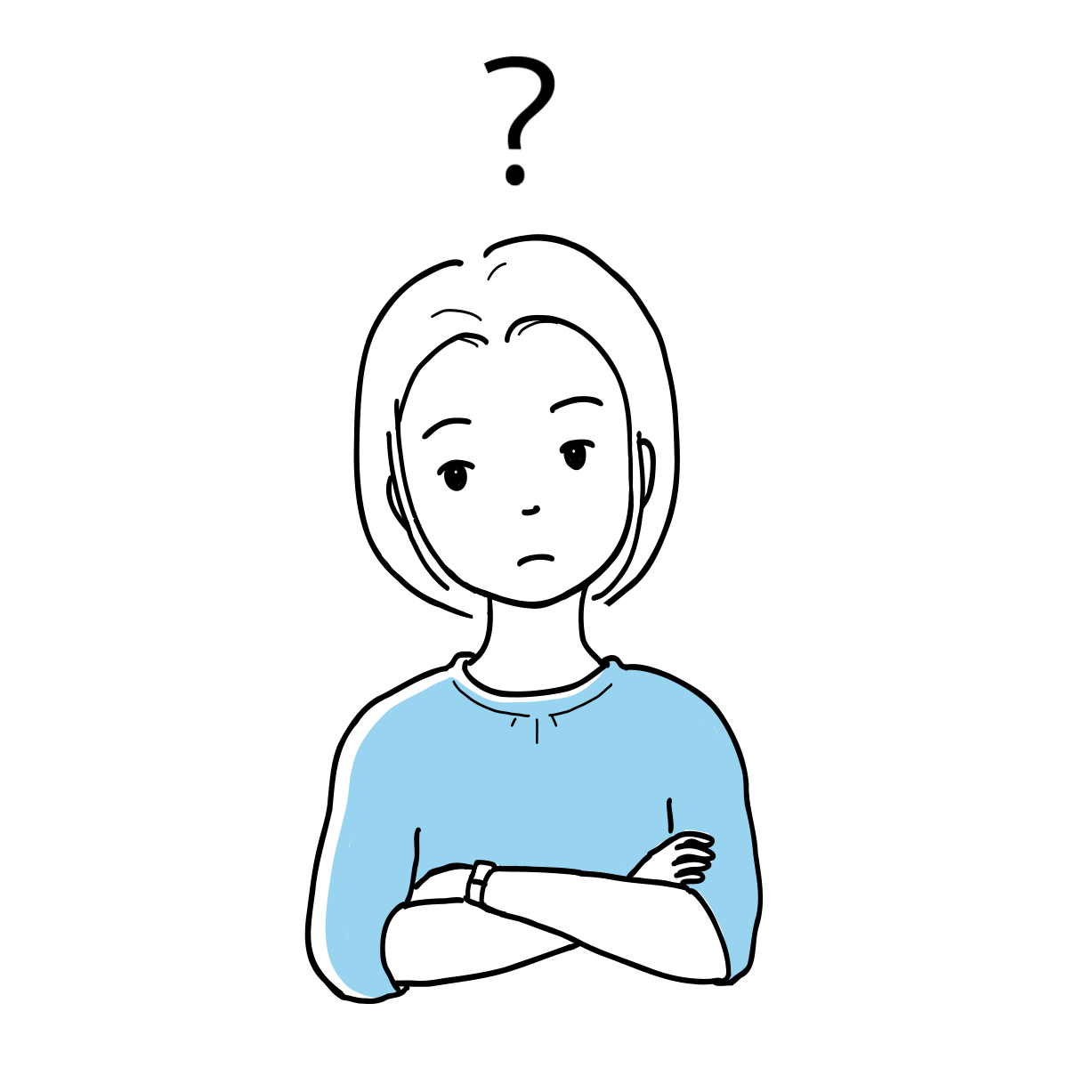 考える人のイラスト｜さしえや